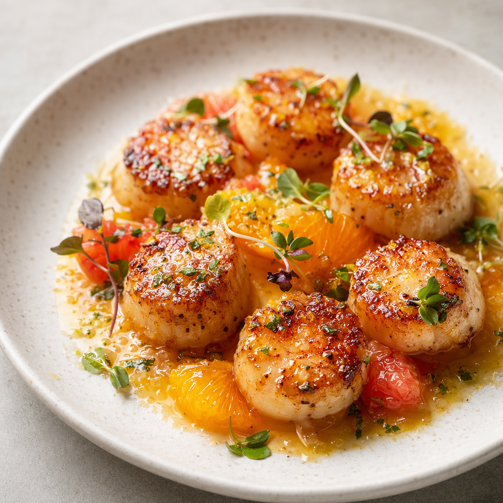 Best of the Sea Scallops with Citrus Glaze