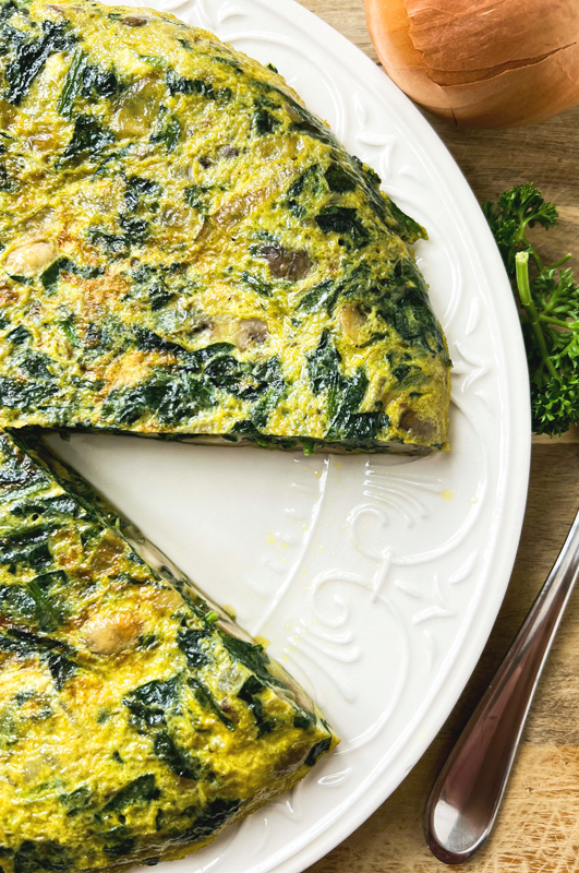 Sautéed Mushroom and Spinach Omelette with Toasted Sourdough