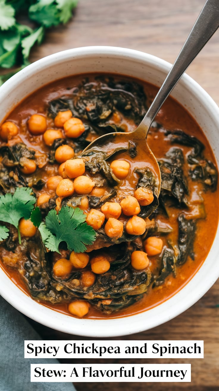 Ethiopian-Inspired Spiced Chickpea and Spinach Stew