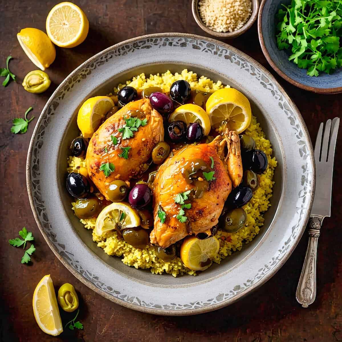 Mid-Roast Chicken with Middle Eastern Spices and Preserved Lemon