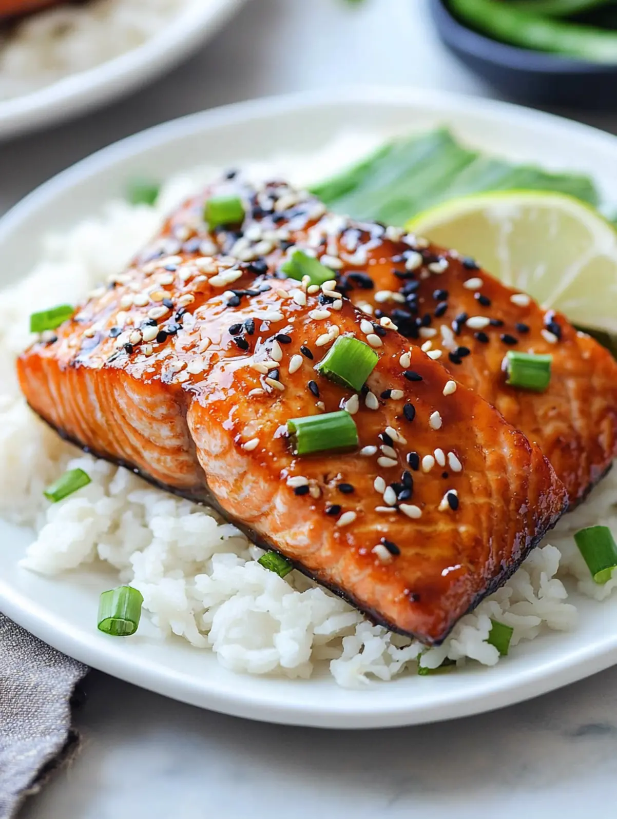 Pan-Seared Salmon with Soy Ginger Glaze and Sesame Greens