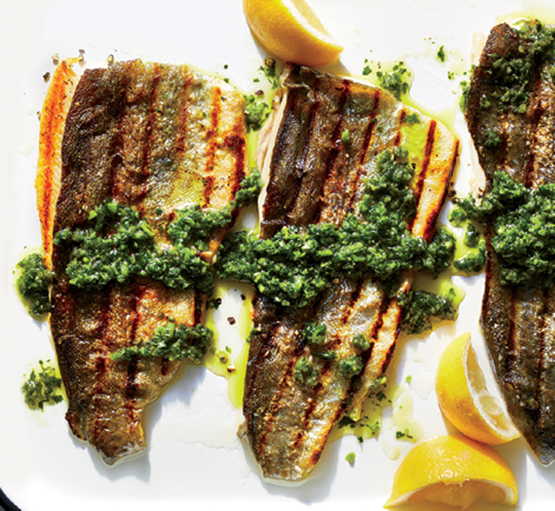 Pan-Seared Trout with Cilantro-Lime Chimichurri