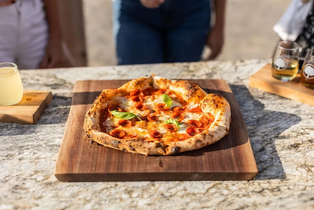 Wood-Fired Pepperoni and Mozzarella Pizza