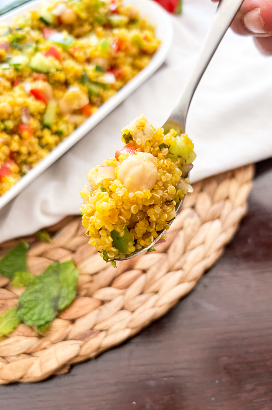 Spiced Turmeric Chickpea and Quinoa Salad