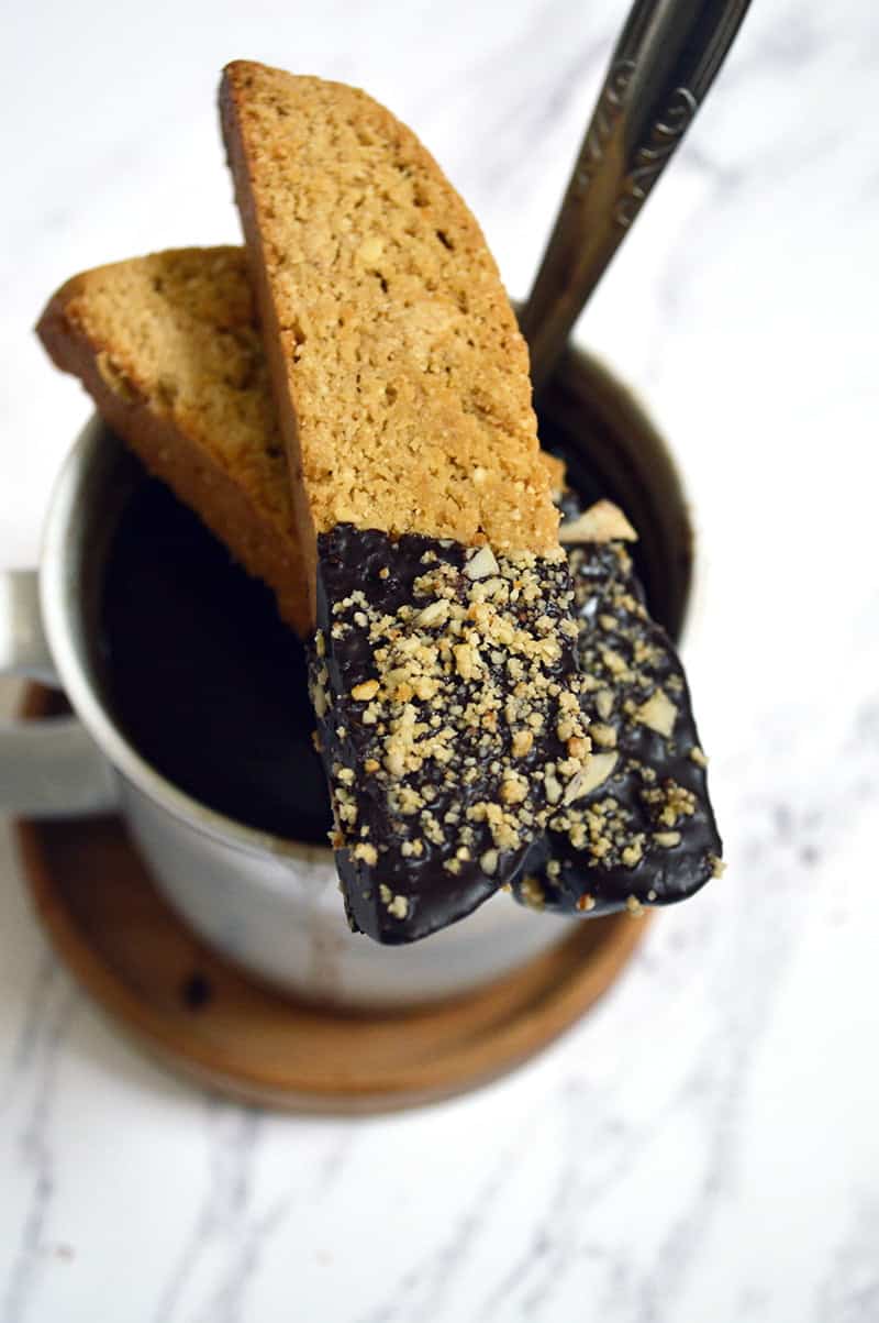 Chocolate-Dipped Strawberry and Almond Biscotti