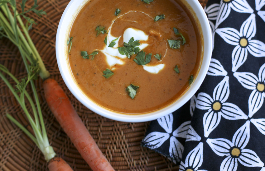 Roasted Carrot and Turmeric Soup with Coconut Milk