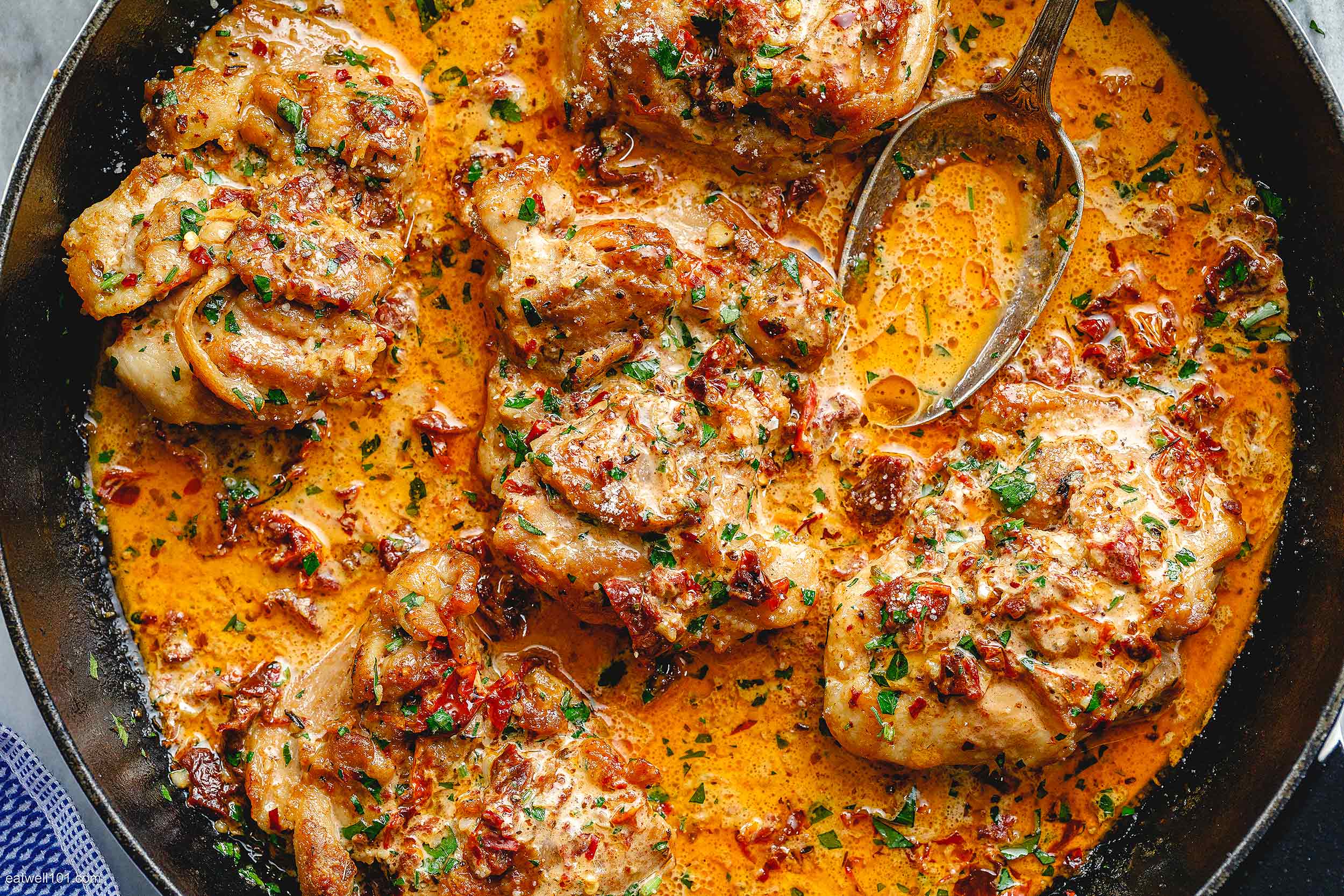 Pan-Seared Chicken Thighs with Spiced Tomato Sauce