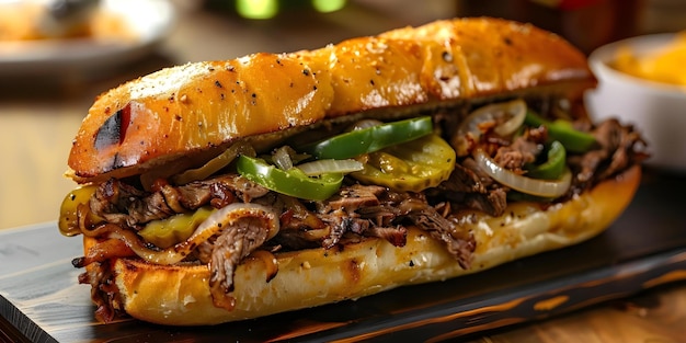 Philly Chicken Steak Sandwich with Provolone and Peppers