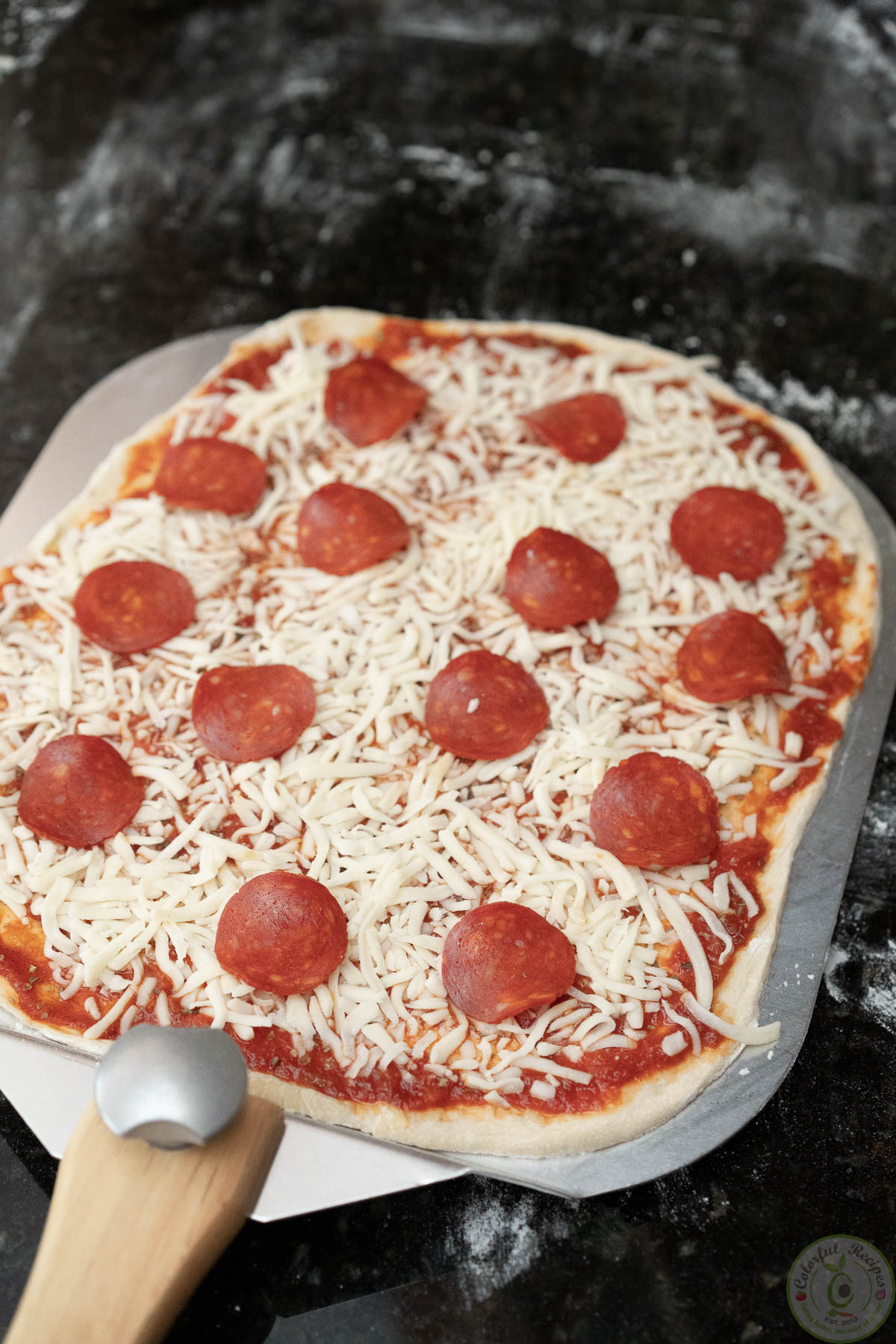 Classic Pepperoni and Mozzarella Pizza with Red Sauce