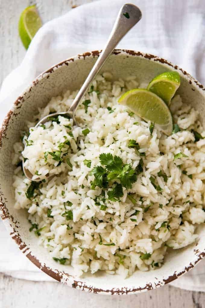 Coconut-Crusted Mahi Mahi with Lime Cilantro Rice