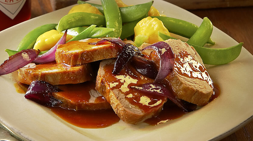 Rum-Glazed Pork Tenderloin with Spiced Caribbean Sweet Potatoes