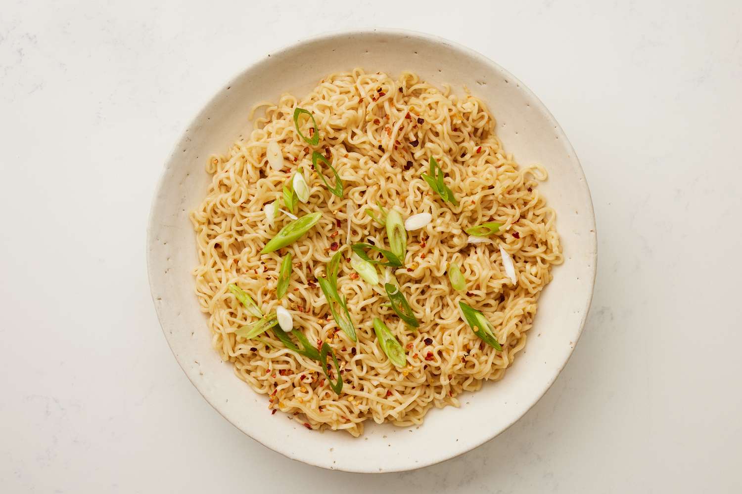 Spicy Instant Ramen Stir Fry with Garlic and Scallions