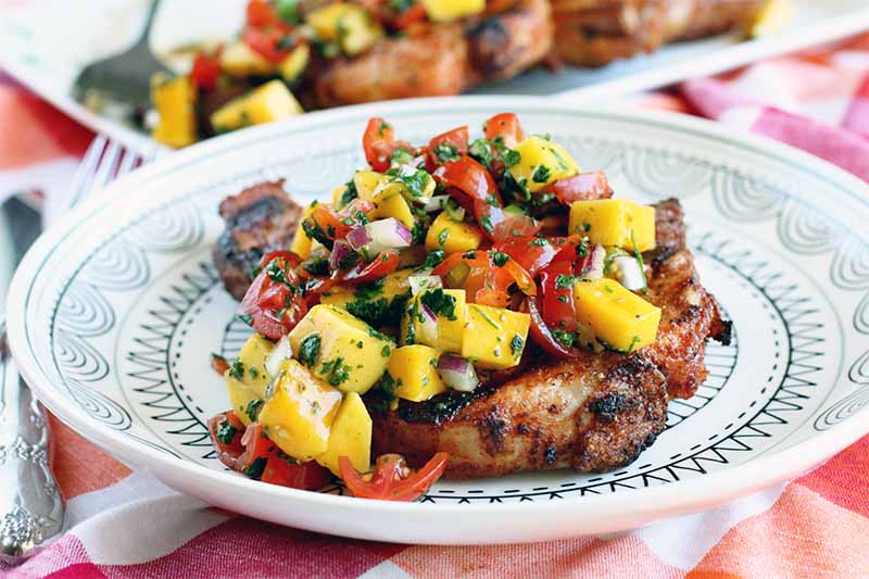 K-BID Spiced Pork Chops with Mango Salsa