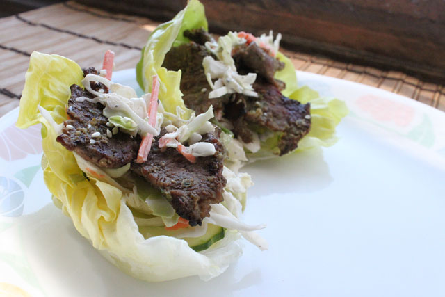 Spicy Korean-Style Pork Bulgogi Lettuce Wraps