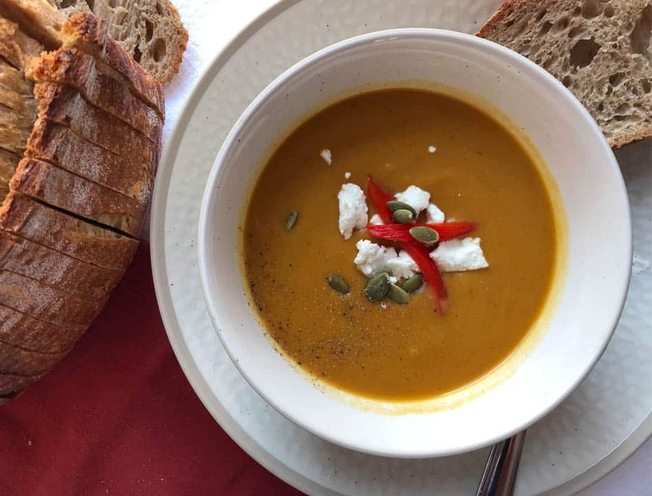 Mid-Heat Spiced Pumpkin Soup with Coconut Milk