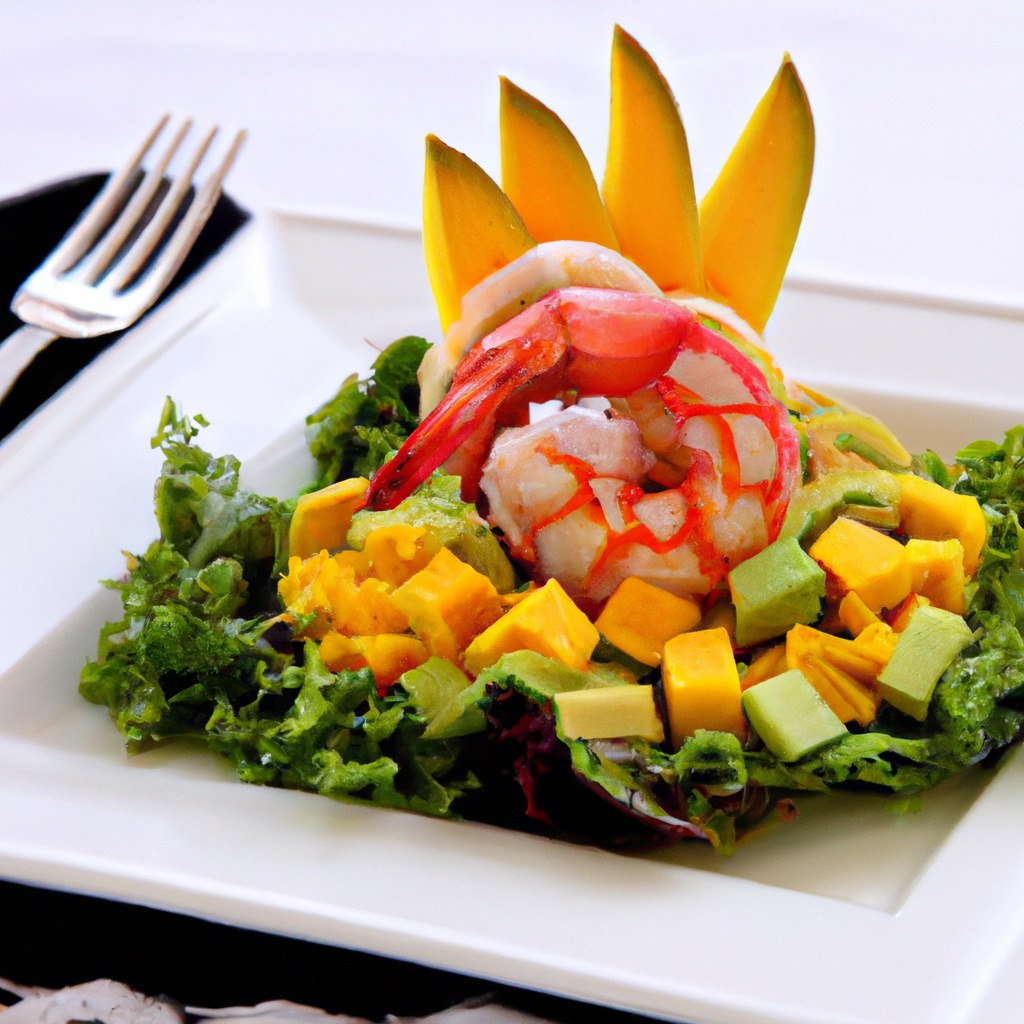 Spiced Mango Shrimp Salad with Avocado and Lime Dressing