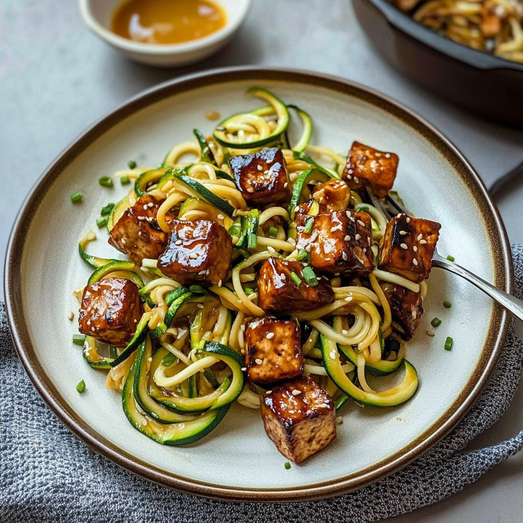 Zucchini Noodle Stir-Fry with Tofu