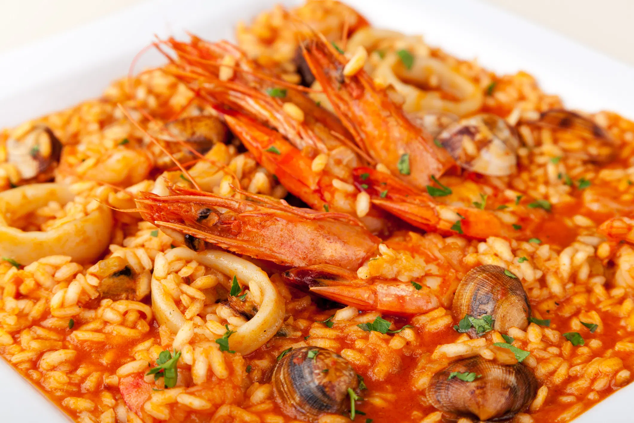 Seafood Orzo Pilaf with Tomato and Fennel