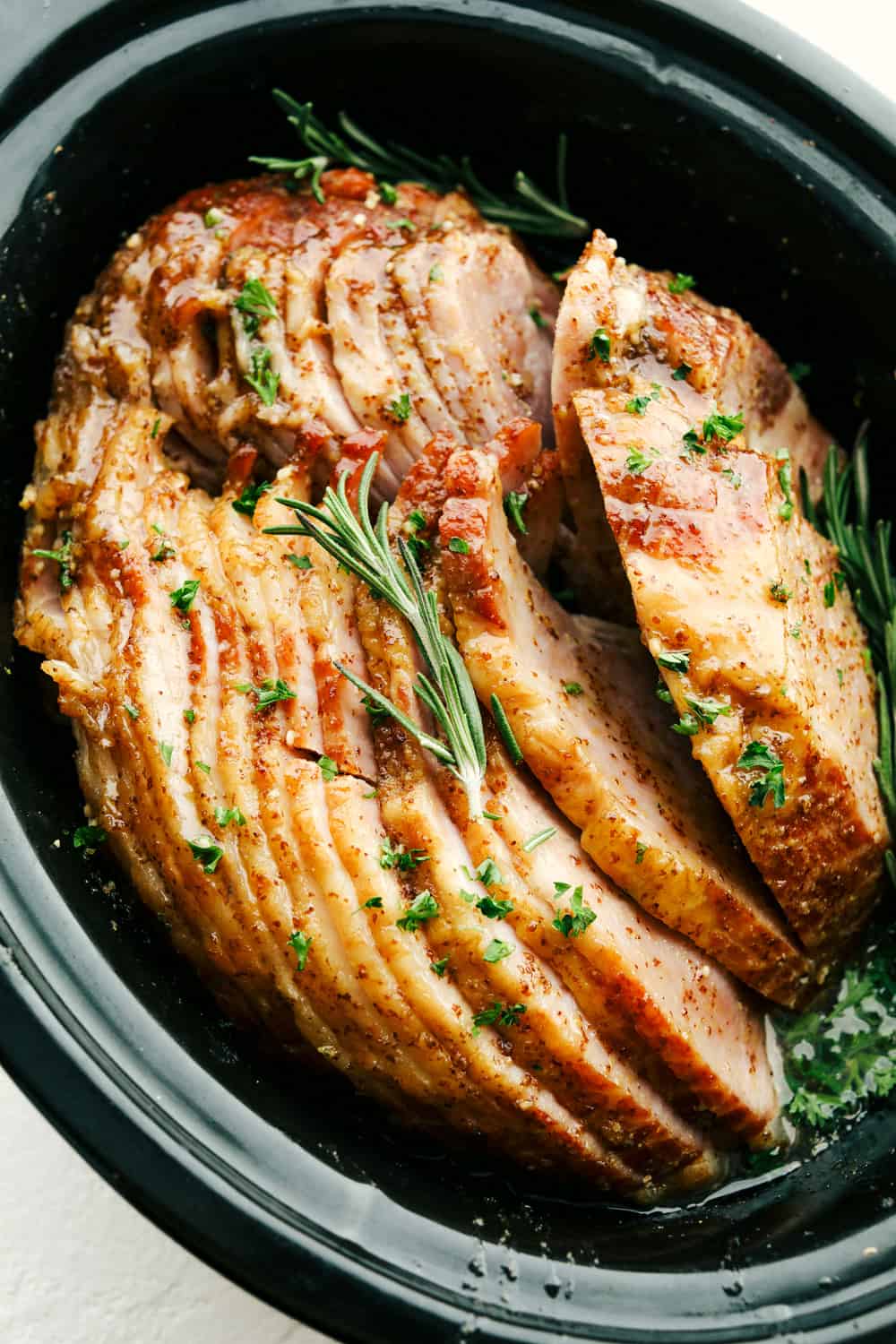 Slow Cooker Honey-Glazed Ham with Clove and Mustard Rub