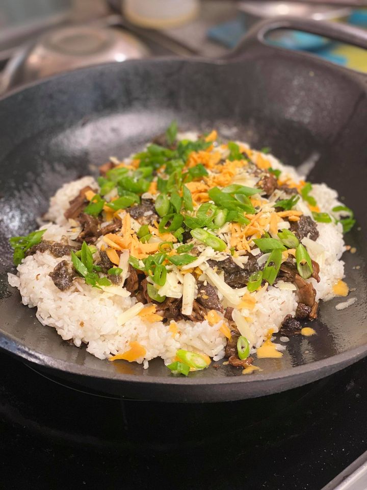 Mushroom and Kimchi Bibimbap with Fried Egg
