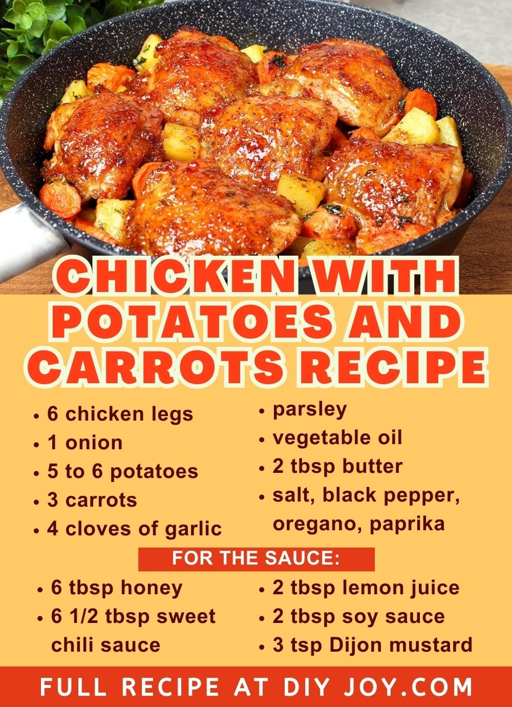 Simple Baked Chicken with Potatoes and Carrots