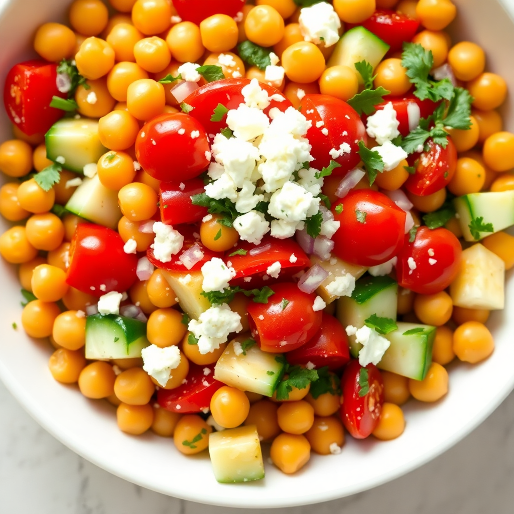 Elevated Layered Mediterranean Chickpea Salad