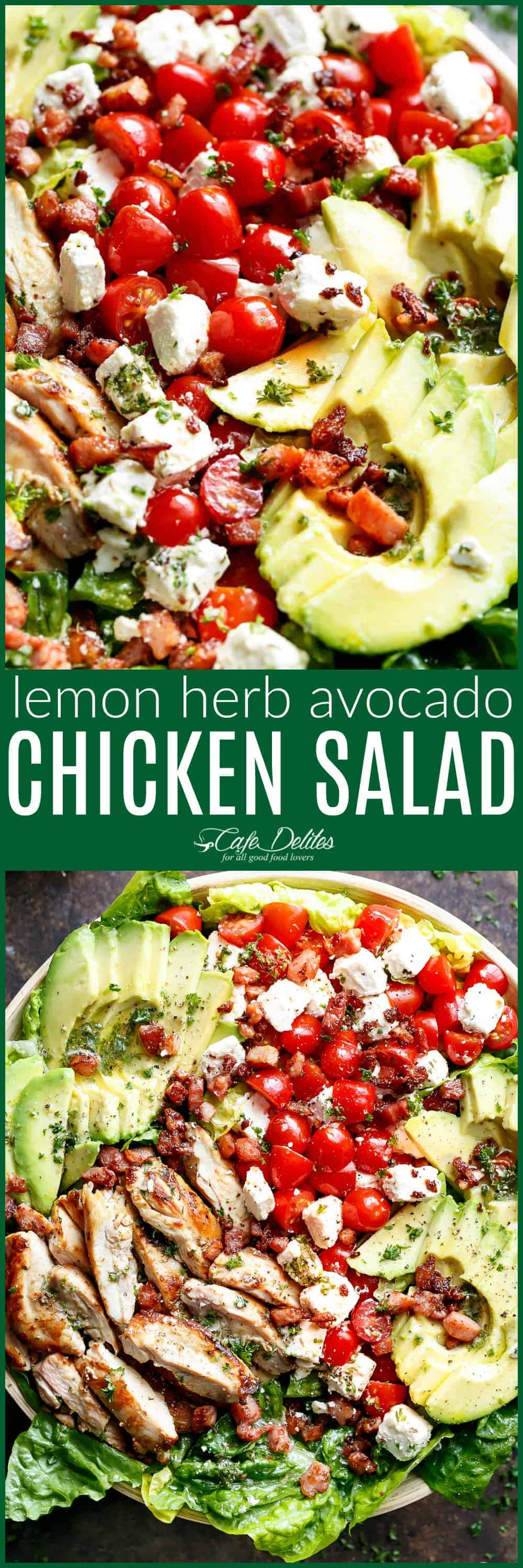 Almond-Free Avocado Chicken Salad with Lemon Herb Dressing