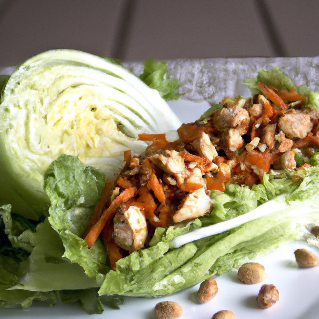 Keto Chicken Lettuce Wraps with Spicy Peanut Sauce