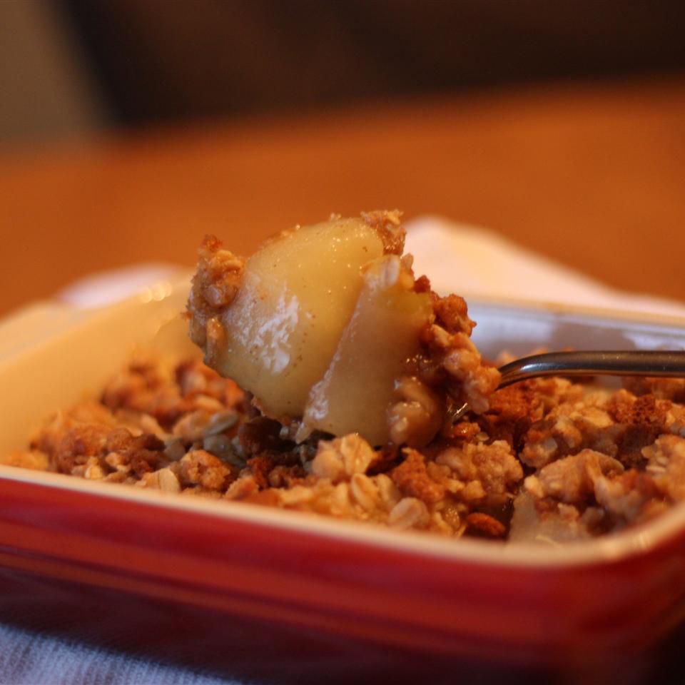 Gingerbread-Spiced Pear Crisp with Walnuts