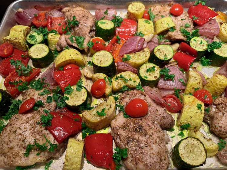 Sheet Pan Za’atar Chicken with Roasted Vegetables