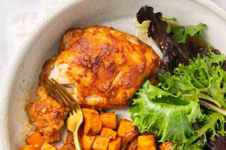 Sheet Pan Cajun-Spiced Chicken with Sweet Potatoes