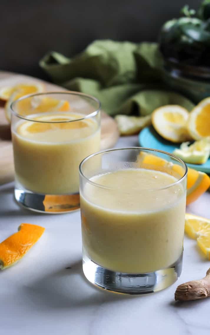 Warm Citrus Ginger Smoothie with Yogurt and Honey
