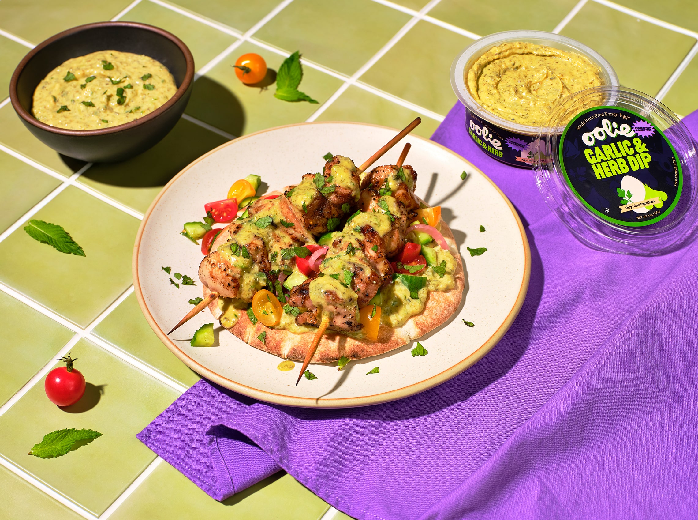Garlic Herb Shawarma Chicken Skewers