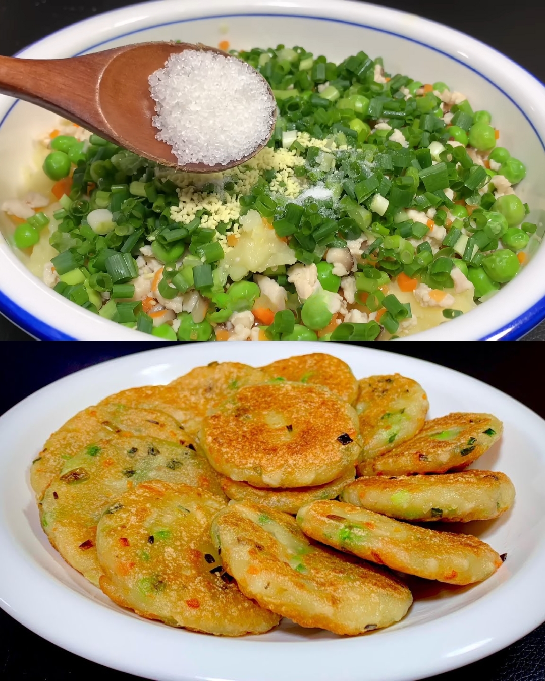 Pan-Fried Vans Era-Inspired Savory Potato Cakes with Scallion Dip