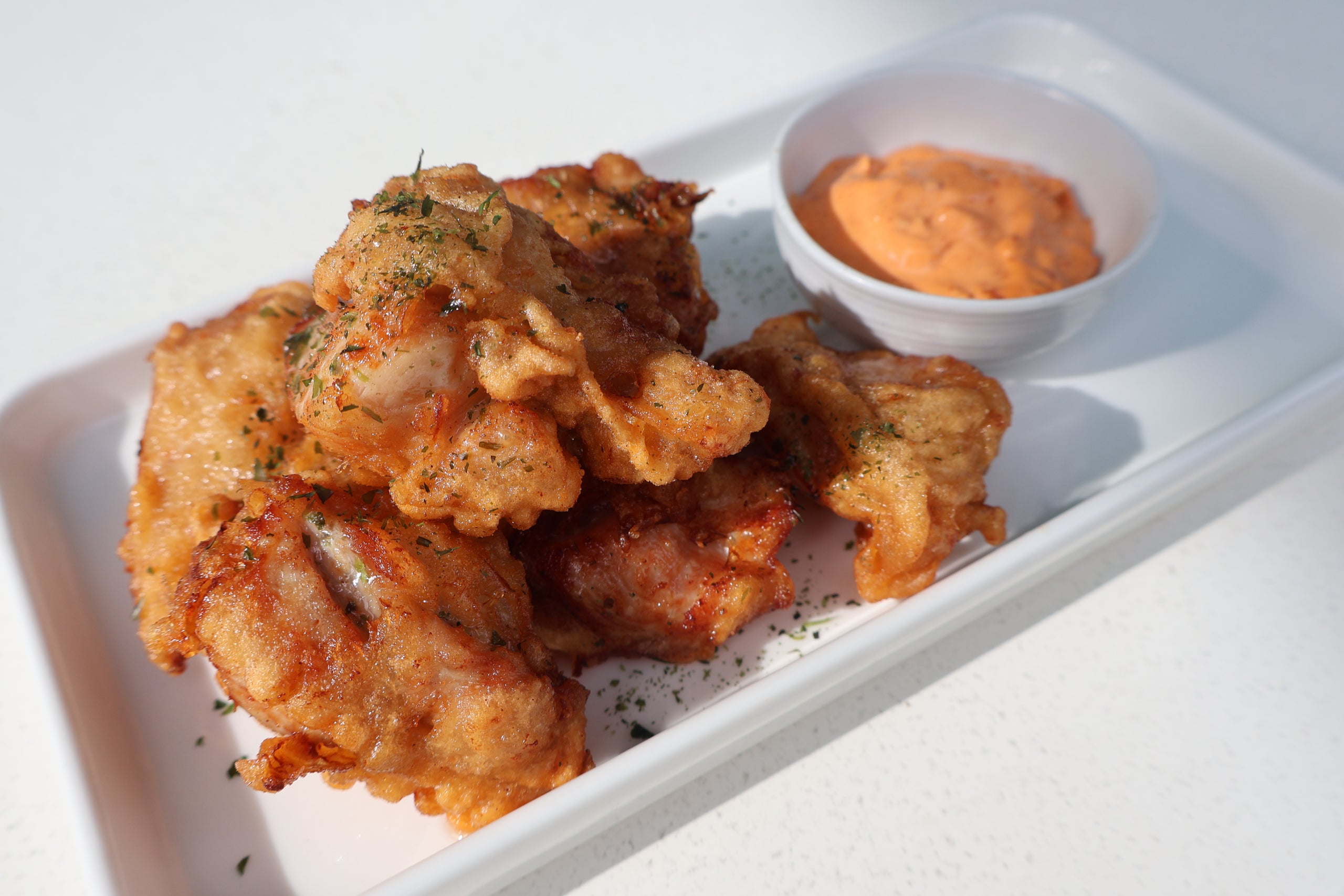 Chicken Karaage with Spicy Mayo and Pickled Daikon
