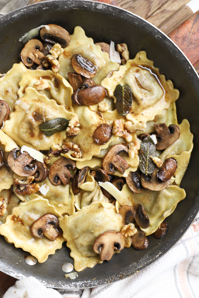 Mushroom Ravioli in Sage Brown Butter Sauce