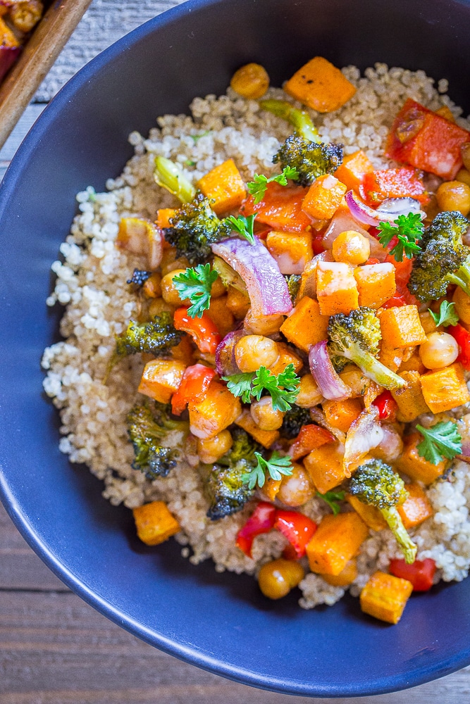 Oven-Roasted Vegetable and Chickpea Sheet Pan Dinner