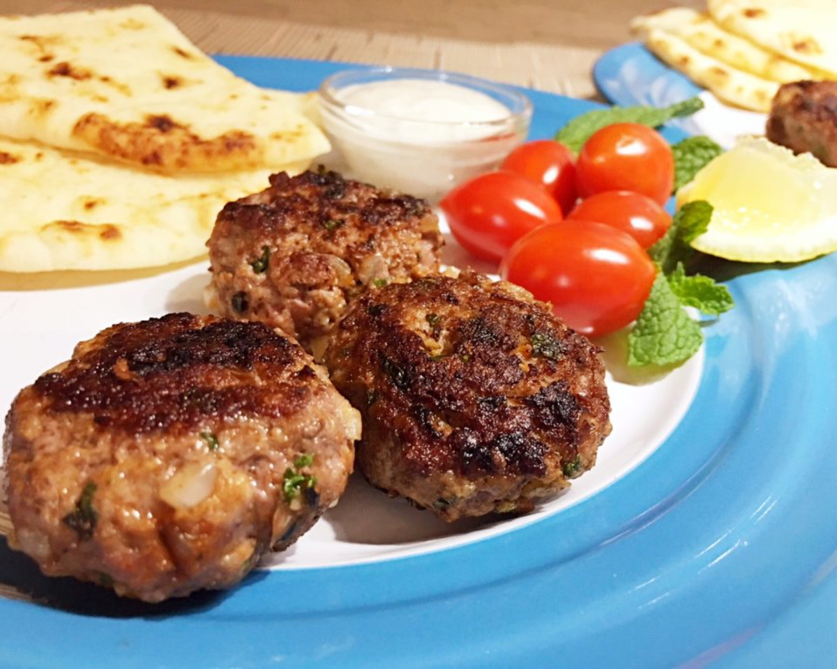 Baked Authentic Mediterranean Lamb Kofta with Yogurt Sauce