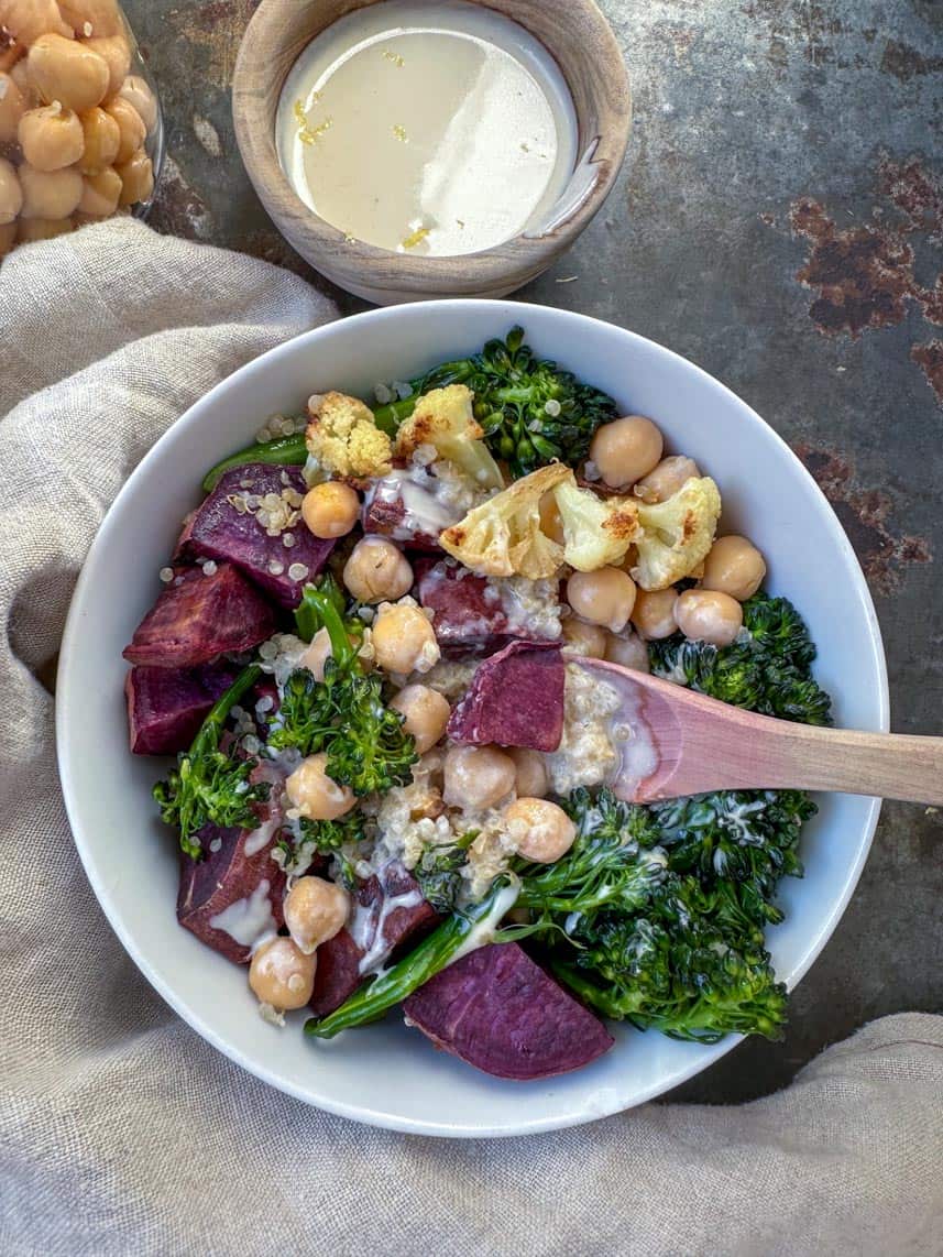 Gluten-Free Quinoa Salad with Roasted Chickpeas and Lemon-Tahini Dressing