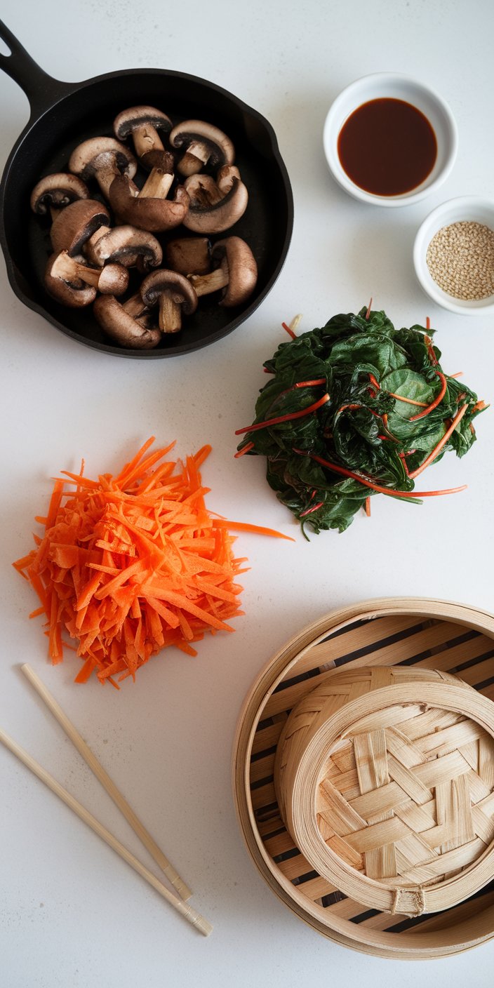 Vegan Bibimbap Bowl with Tofu and Sesame-Gochujang Dressing