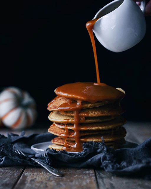 Sourdough Pumpkin Spice Pancakes with Cinnamon Maple Syrup