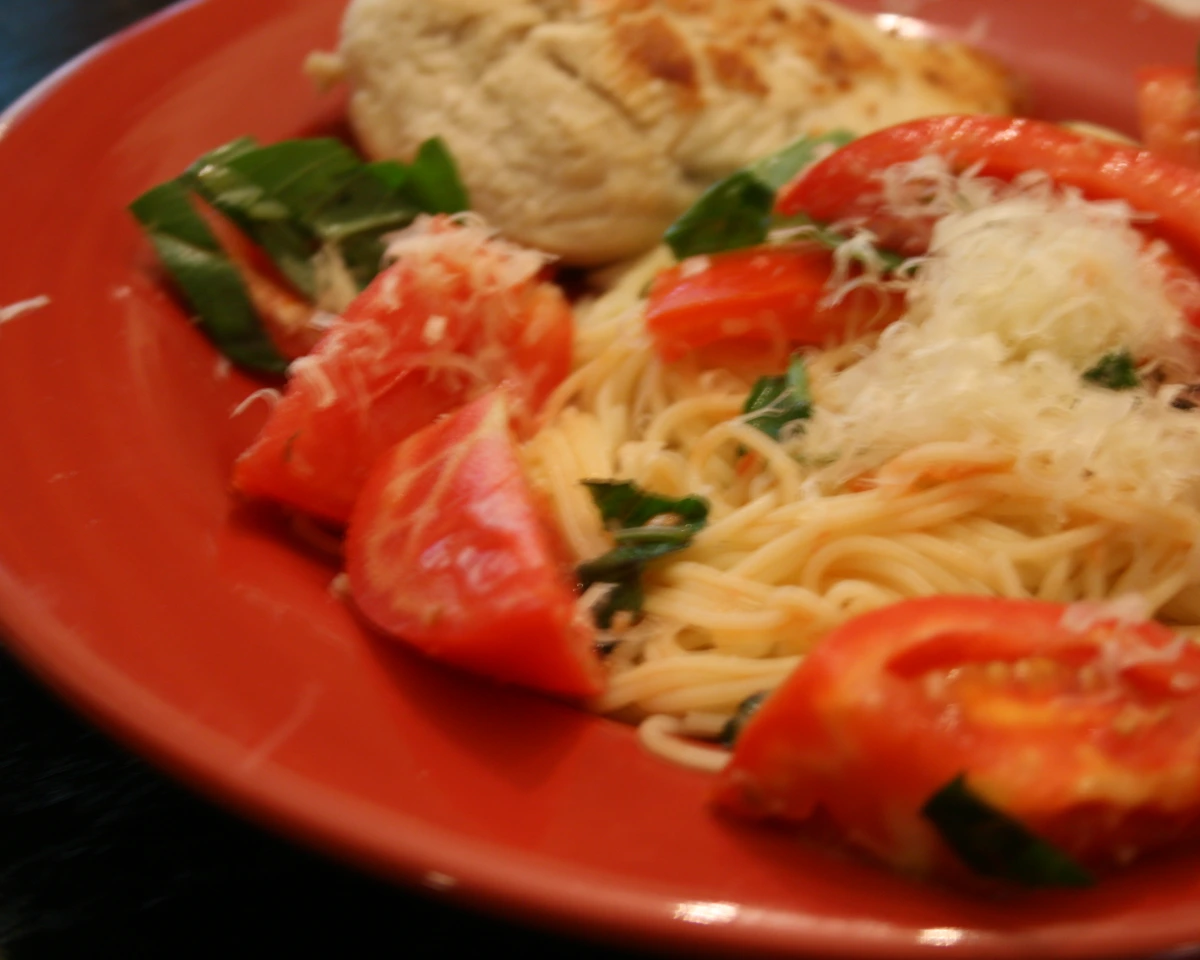 Tomato-Basil Penne with Garlic and Parmesan