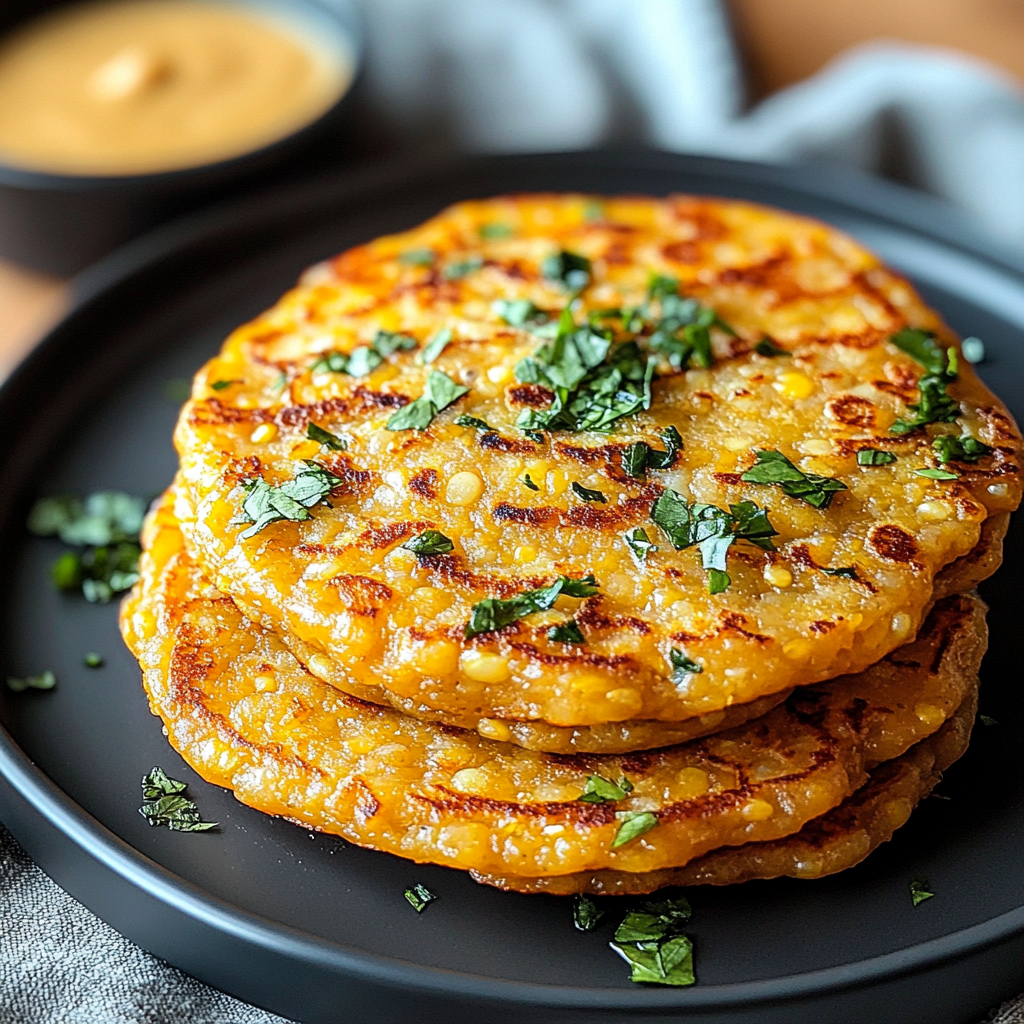 Teff and Wheat Injera Pancakes with Spiced Lentil Sauce