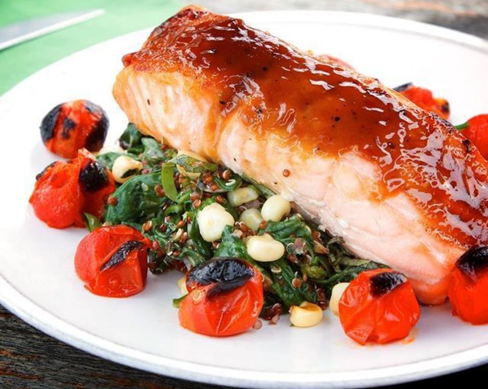 Spicy Maple-Glazed Salmon with Quinoa