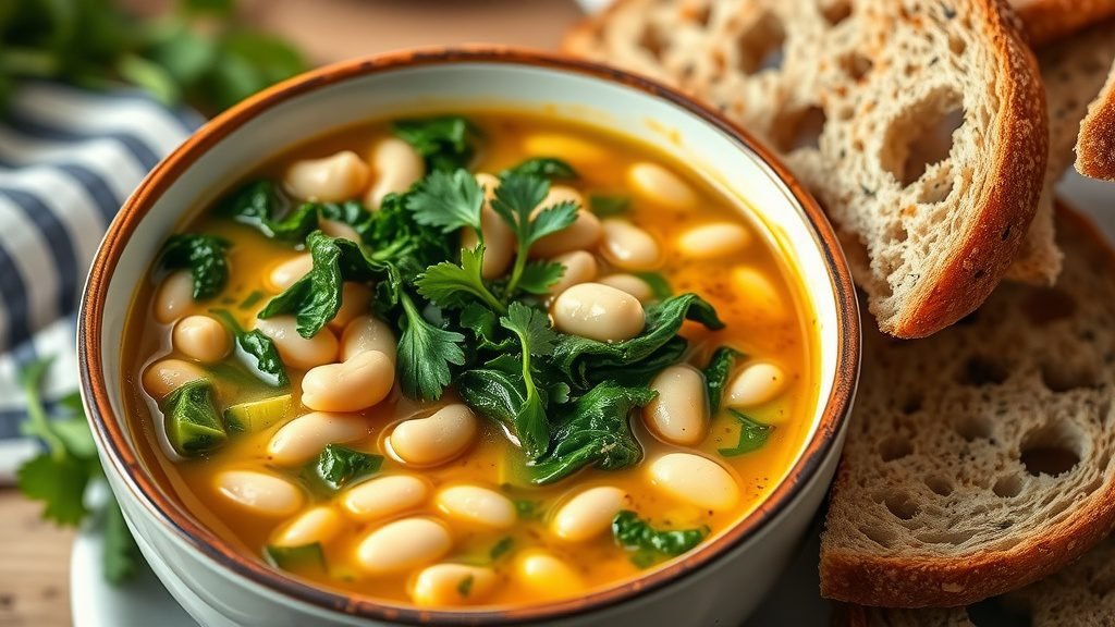 Rustic Tuscan White Bean and Kale Soup