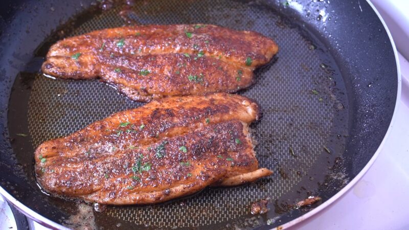 Pan-Seared Local Catfish with Cajun Butter Sauce