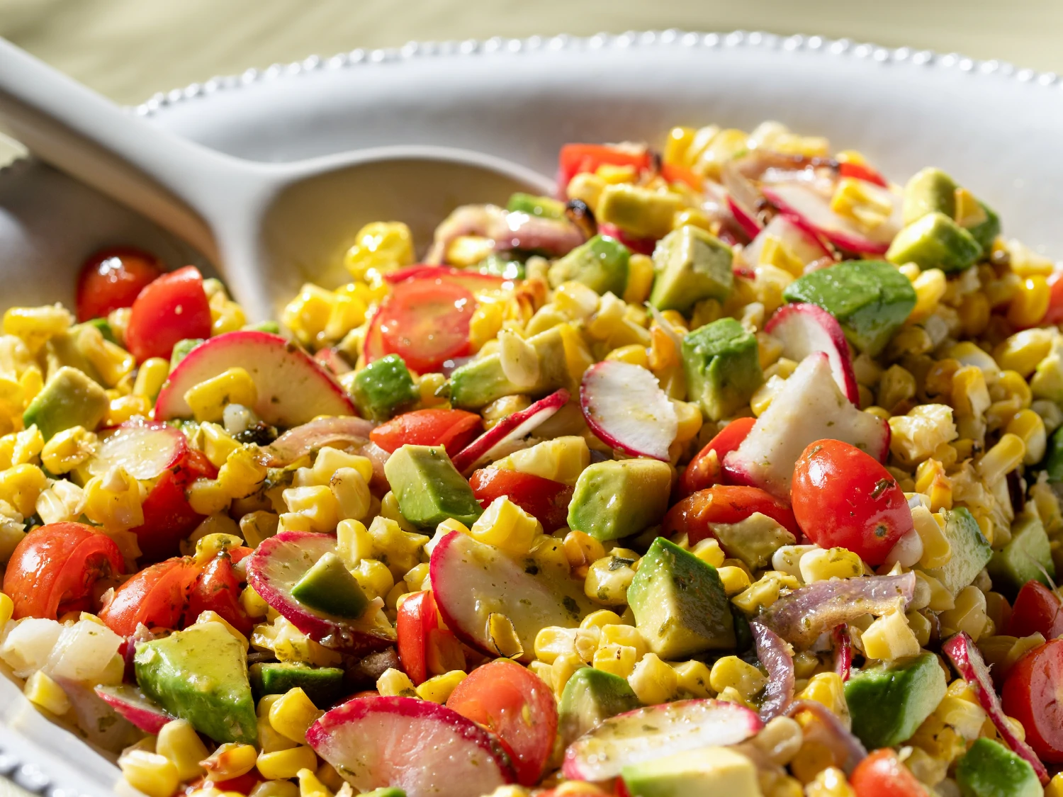 Heirloom Bean and Roasted Corn Salad with Smoked Chili Vinaigrette