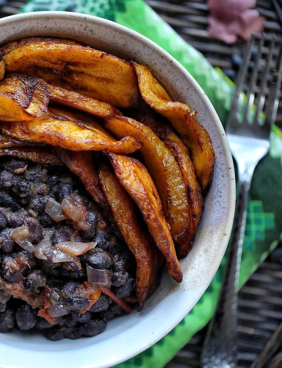 Island-Spiced Black Bean and Plantain Rice Bowl
