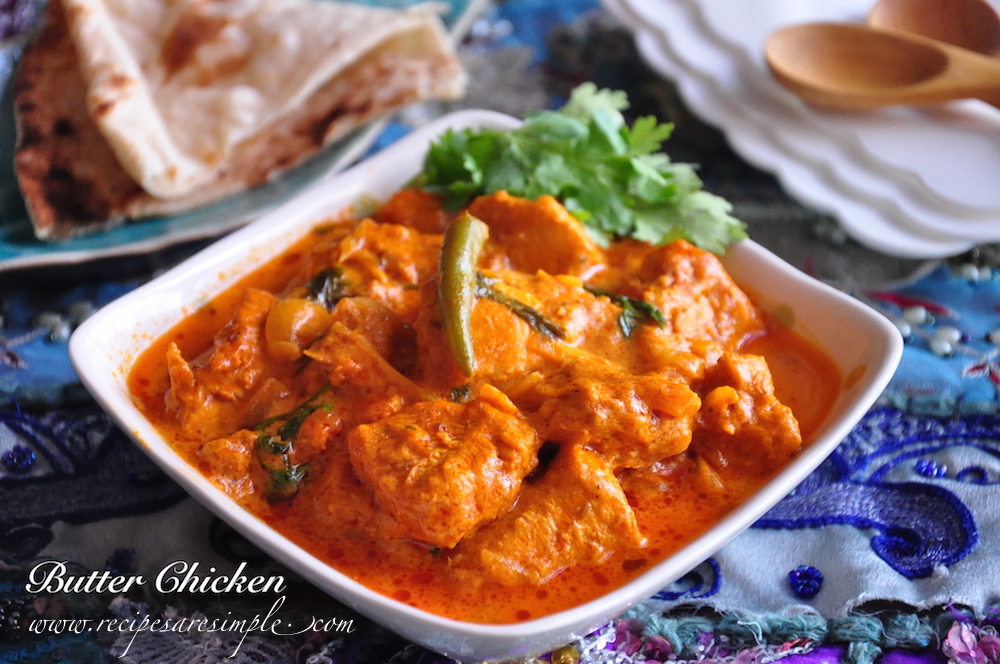 Butter Chicken Simmered in Spiced Tomato Gravy