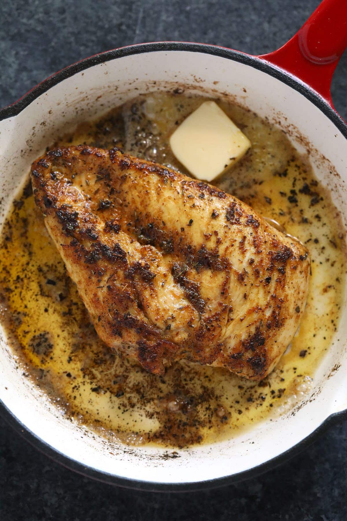 Pan-Seared Chicken Breast with Garlic Thyme Butter